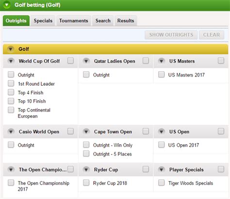 coral golf odds